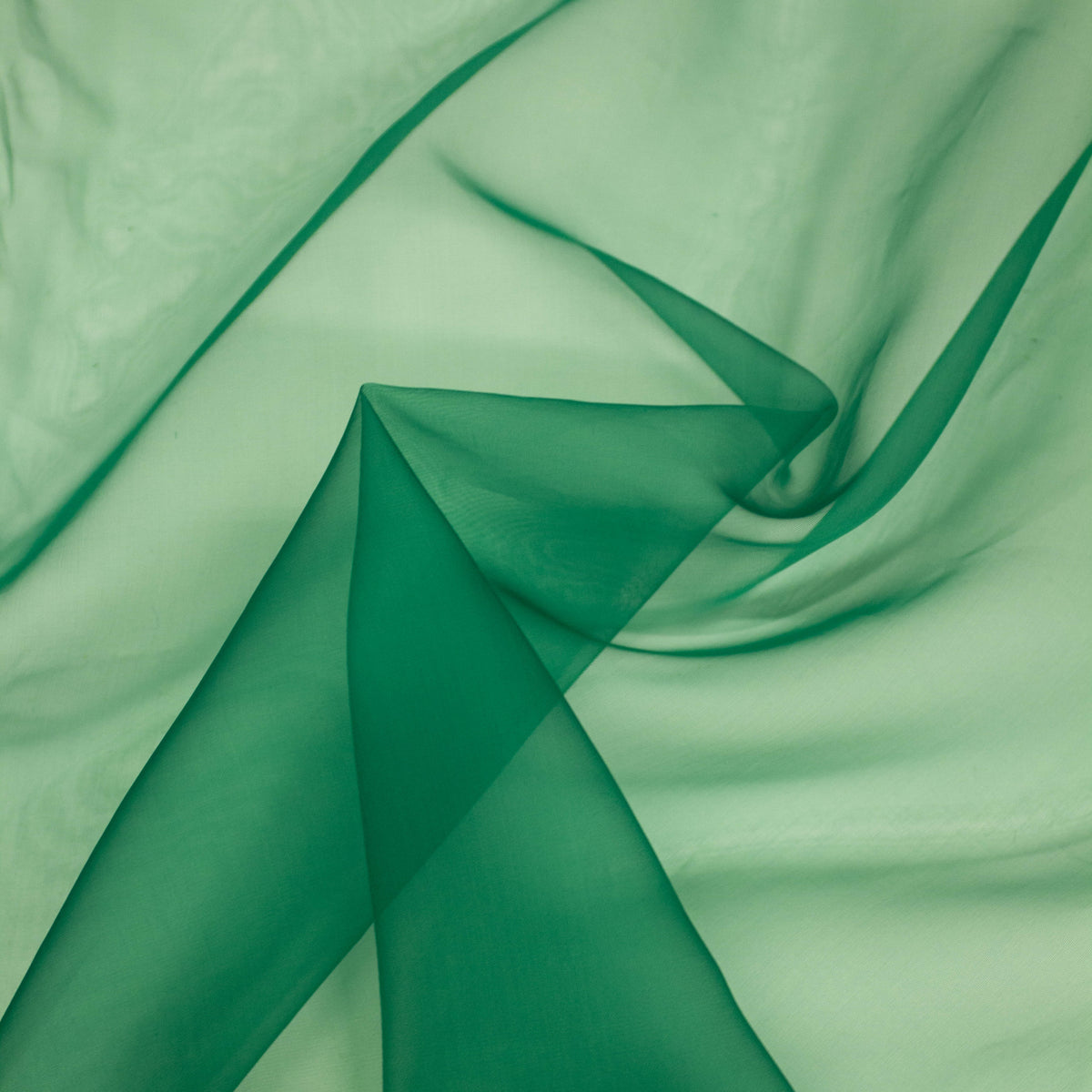 Bright Green Silk Satin Face Organza Fabric