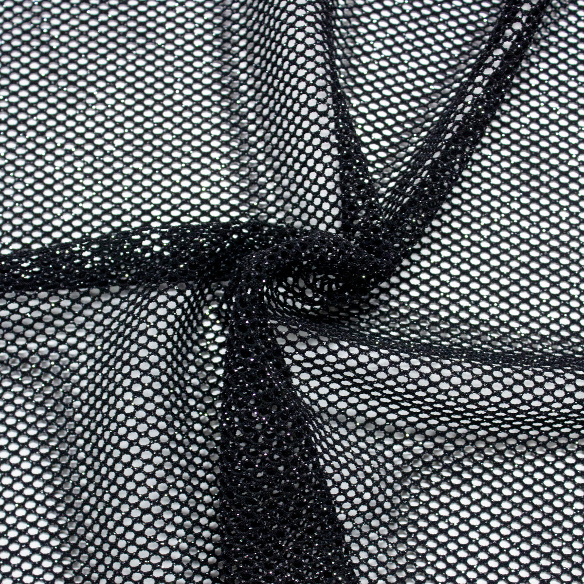 Lee Black Polyester Netting Silver Sparkling
