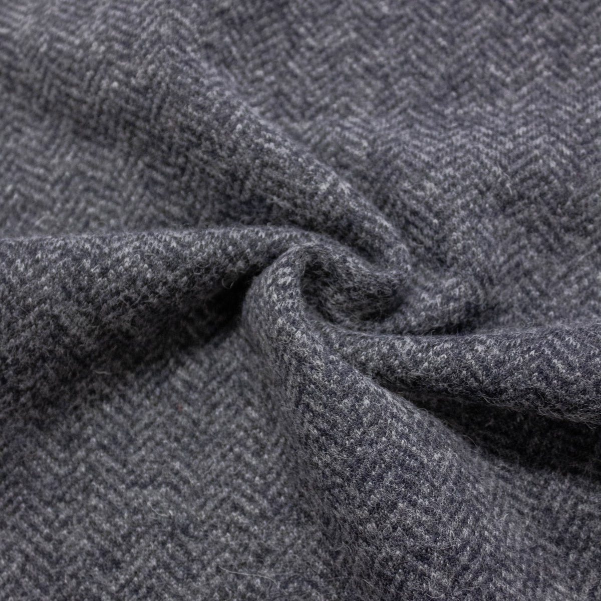Cornel Grey Herringbone Knitted Boiled Wool Jersey Fabric THE