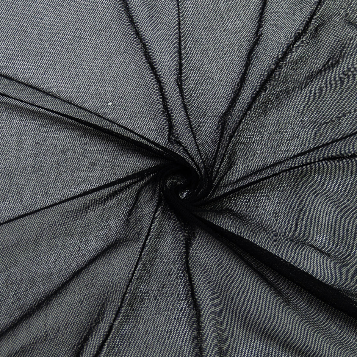 Alvan Black Polyester Stretch Mesh Fabric THE FABRIC SALES