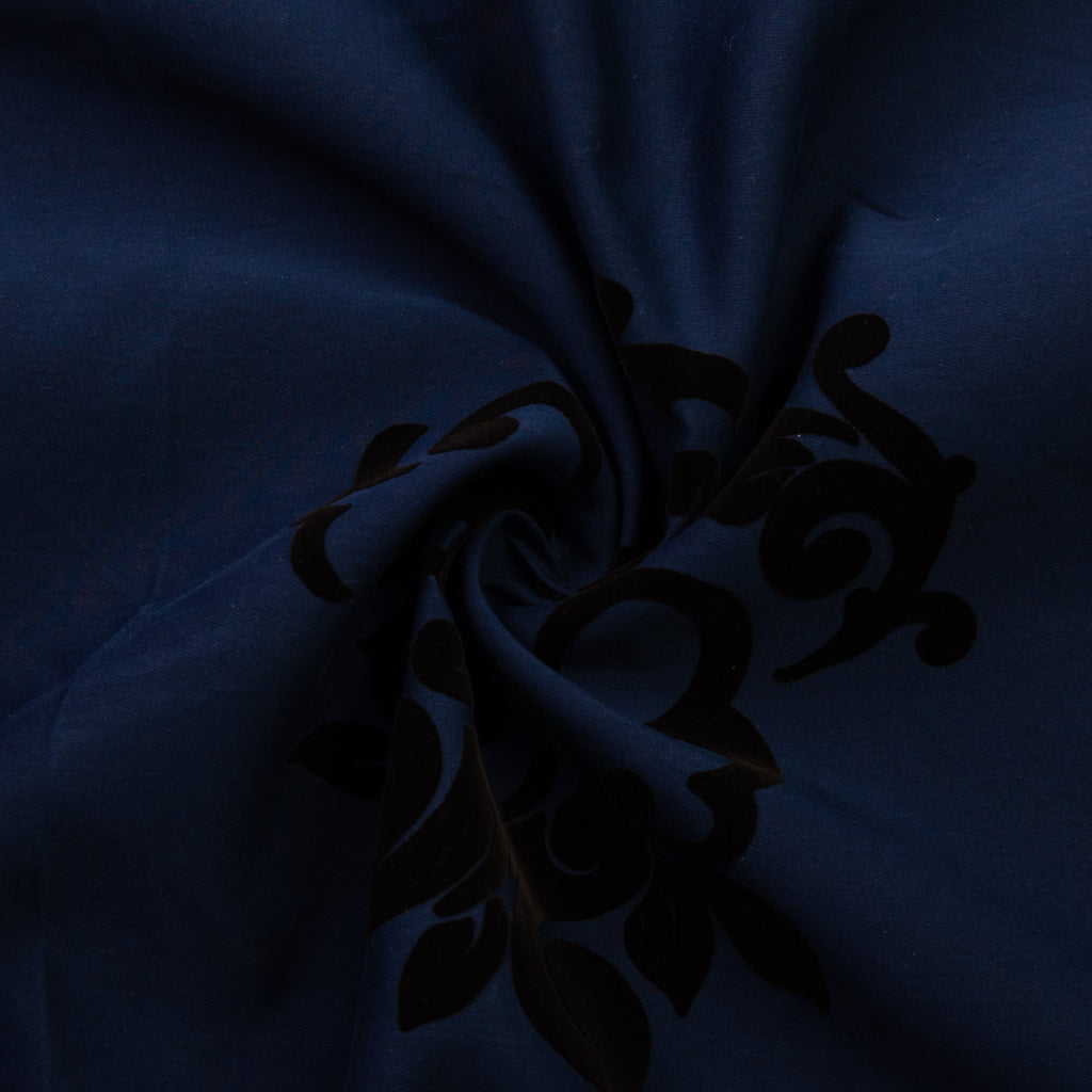 Vinson Blue Brown Cotton Silk Velvet