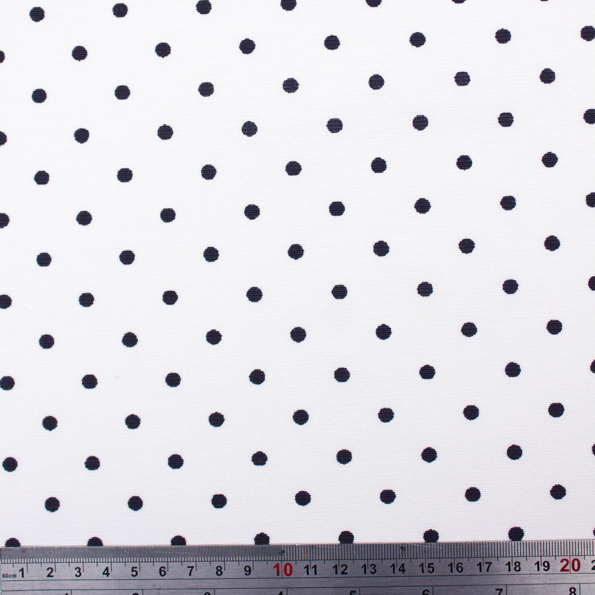 Polka Dot Fabric - White / Black 18mm