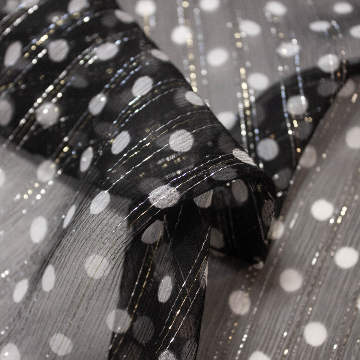 Kinobe Black Polka Dot Silk Chiffon THE FABRIC SALES