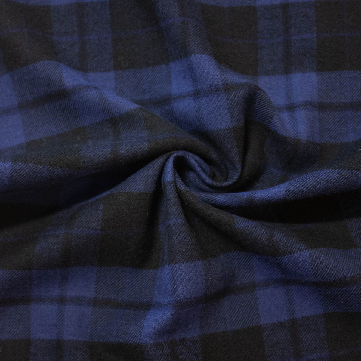 Thomas Dark Blue Check Cotton Flannel