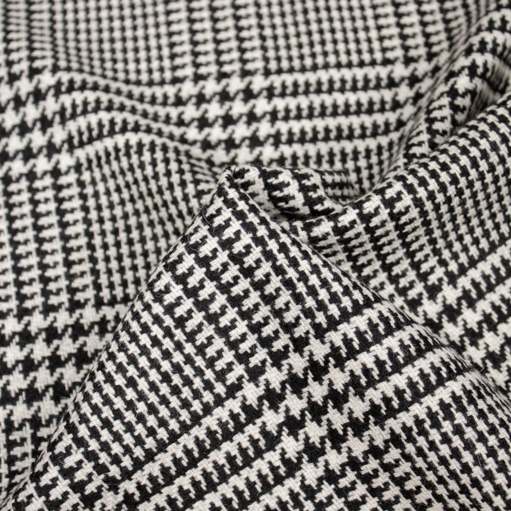 Prince of Wales Wool Fabric Black & Grey | THE FABRIC SALES