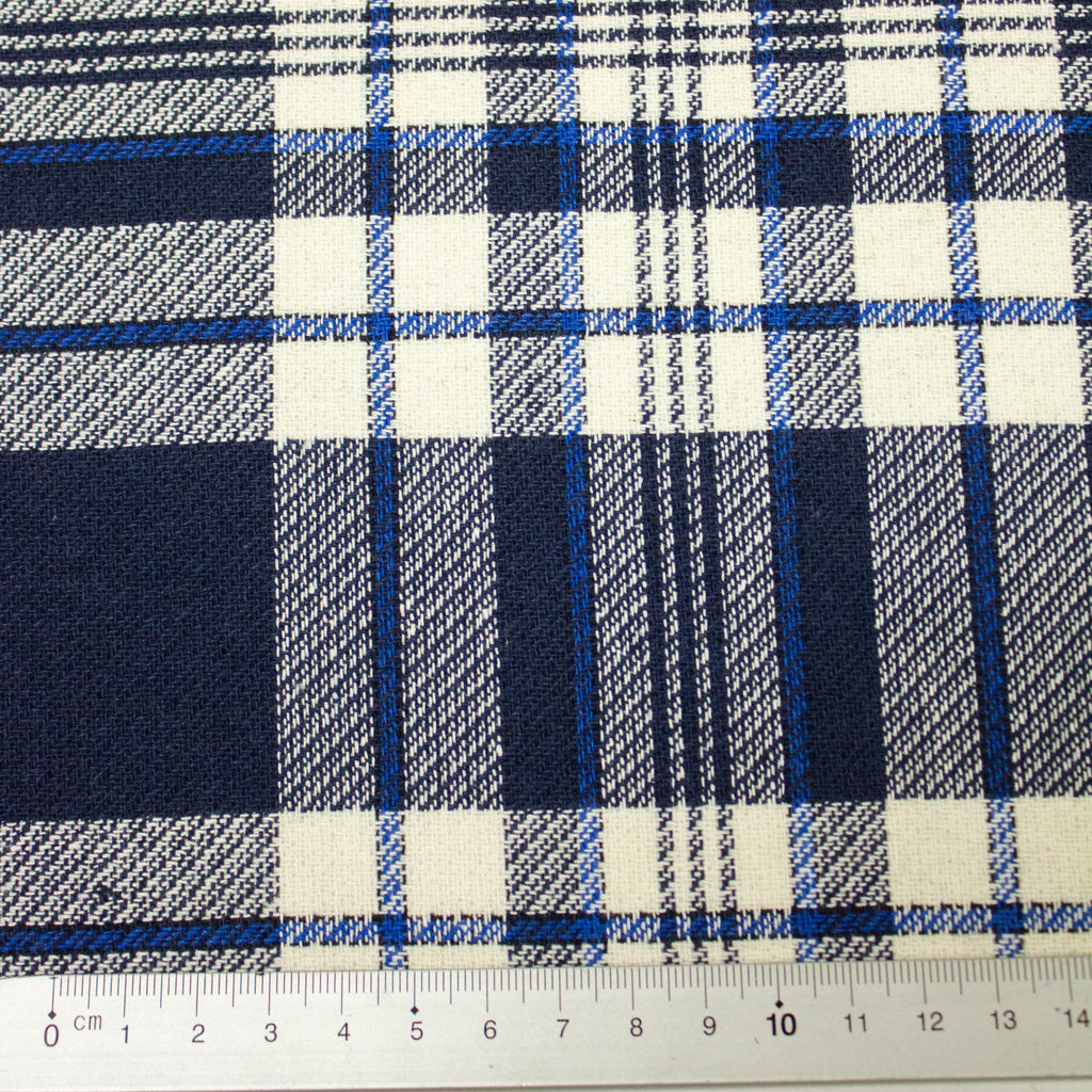 Wool Check Fabric Blue | THE FABRIC SALES