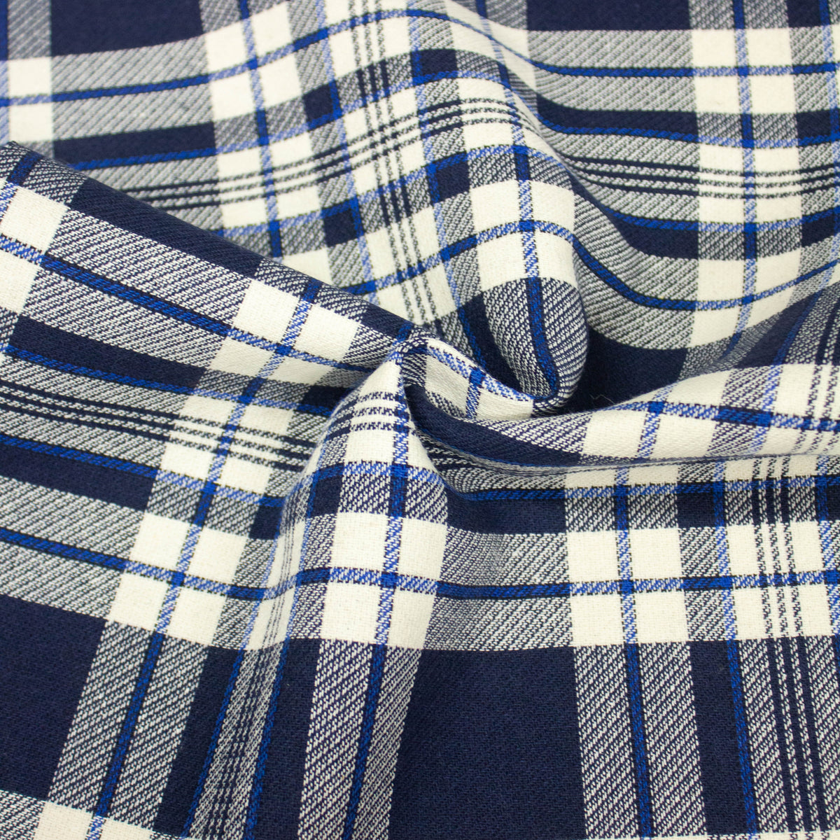 Wool Check Fabric Blue | THE FABRIC SALES