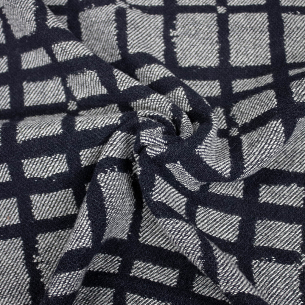 Fany Blue Check Wool Blend Fabric - ONLINE EXCLUSIVE - | THE FABRIC SALES