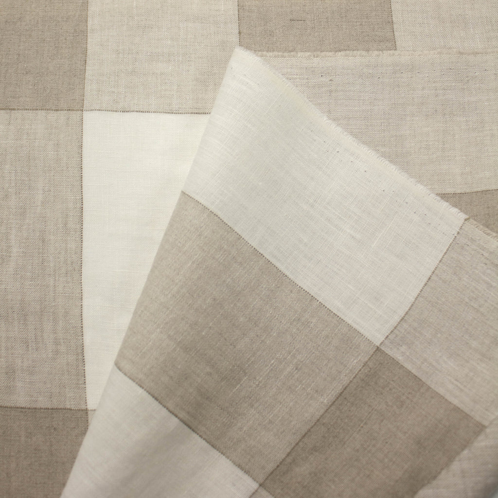 Beige Check Textile Linen Fabric Checks Beige | THE FABRIC SALES