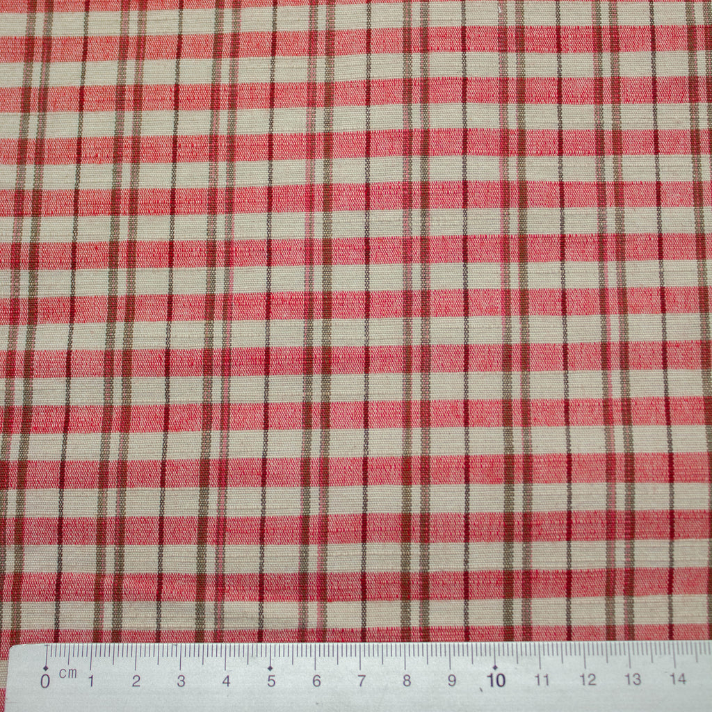 Cotton Fabric Red Checks | THE FABRIC SALES
