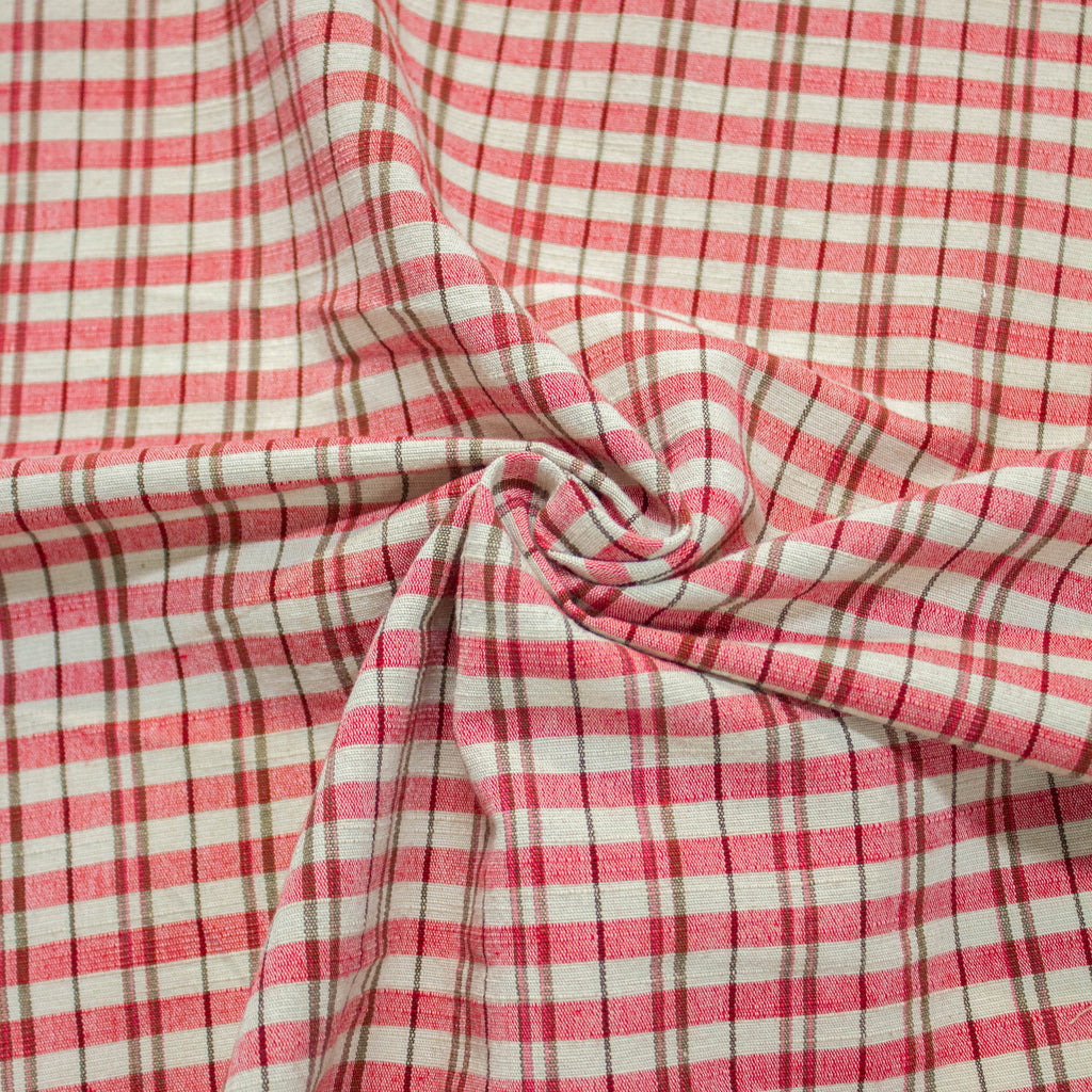Cotton Fabric Red Checks | THE FABRIC SALES