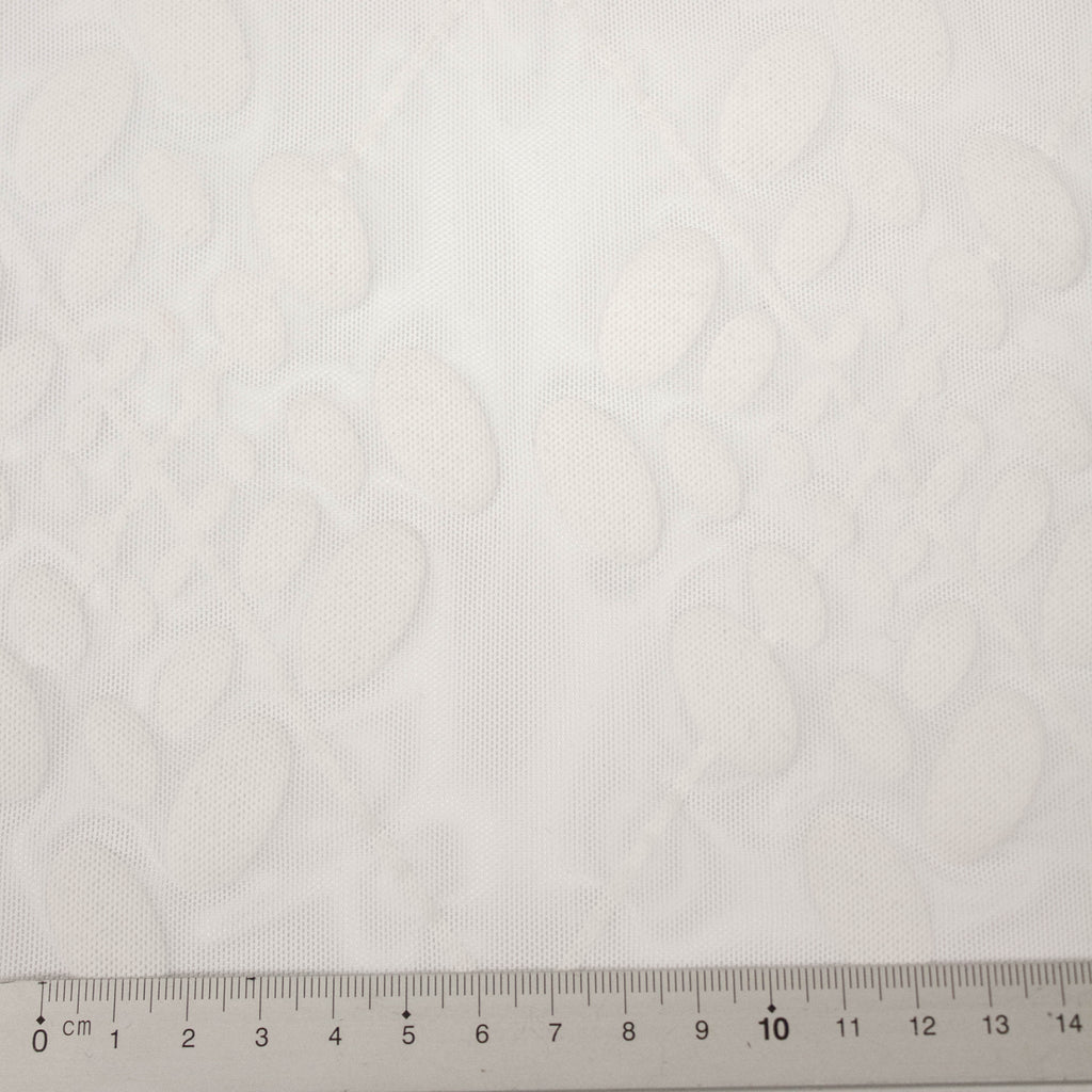 White Abstract Polyamide Mesh Fabric | THE FABRIC SALES