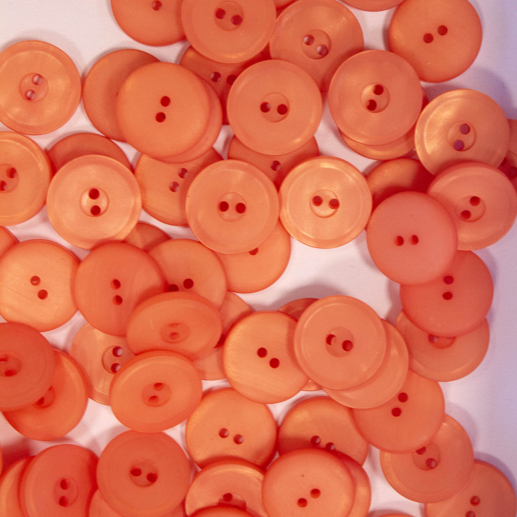 Orange 2-Hole Plastic Button 15mm