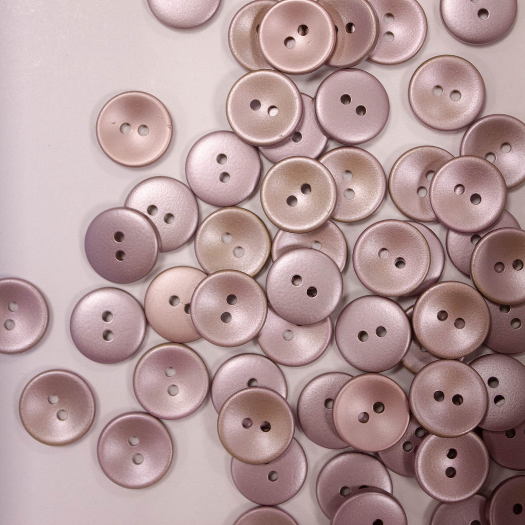 Mauve/Taupe 2-Hole Plastic Iridescent Button 14mm