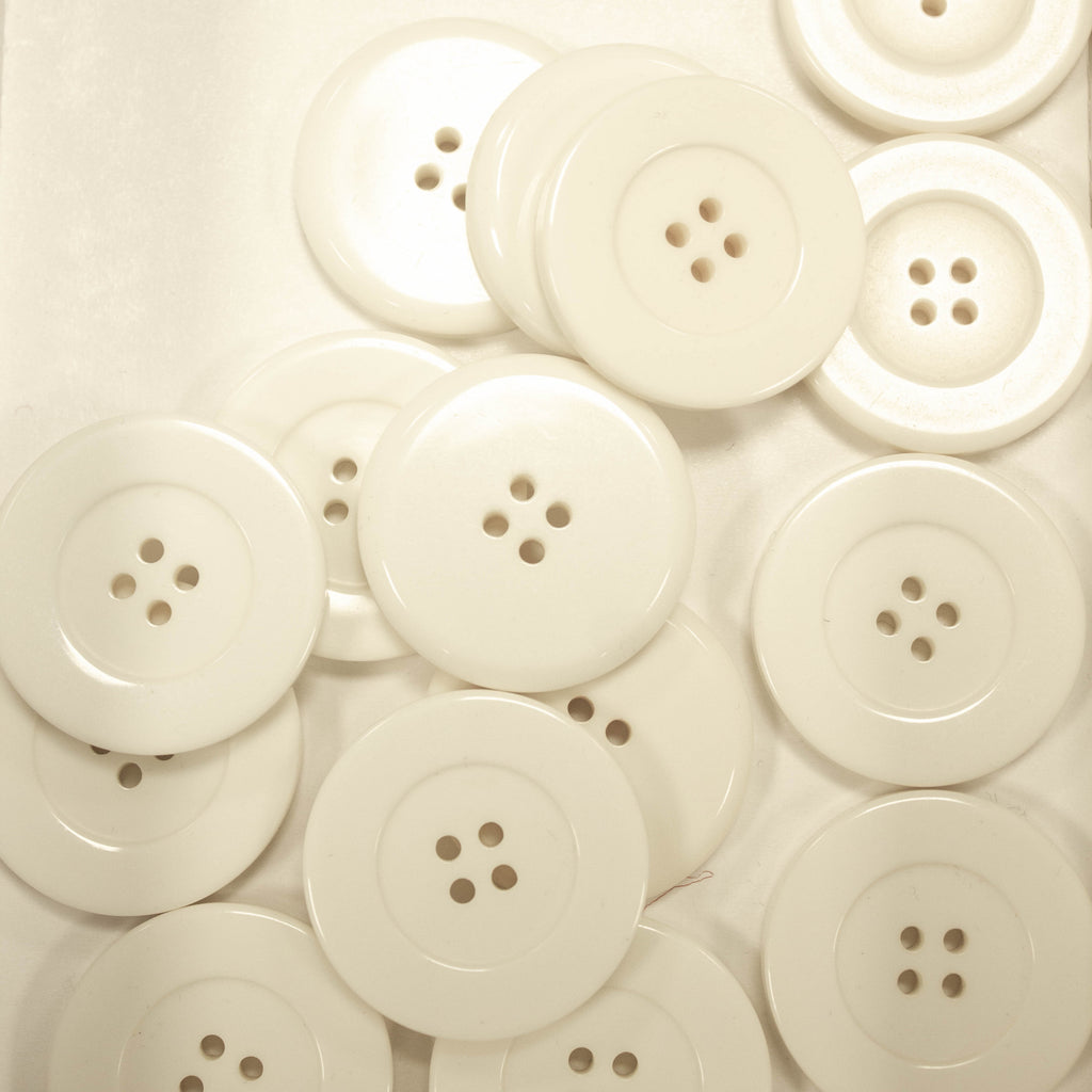 Ivory 4-Hole Plastic Button 33mm