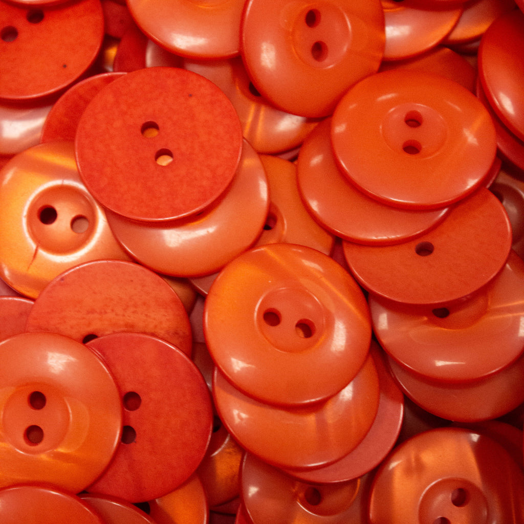 Warm Orange 2-Hole Plastic Button Glossy 25mm