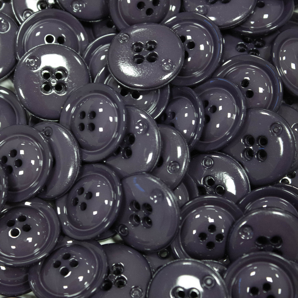 Purple Grey 4-Hole Plastic Button Glossy 22mm