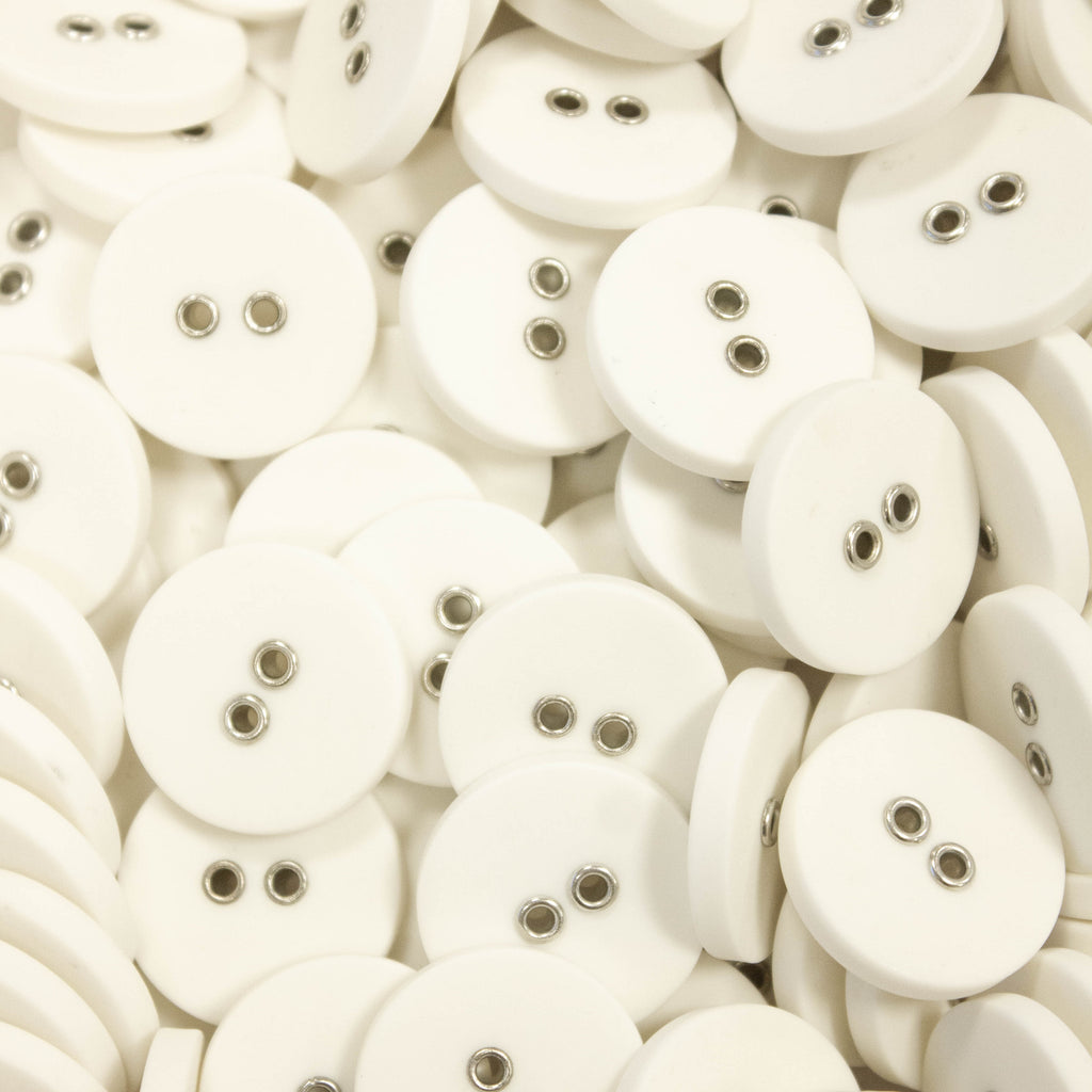 Off White 2-Hole Plastic Button 22mm