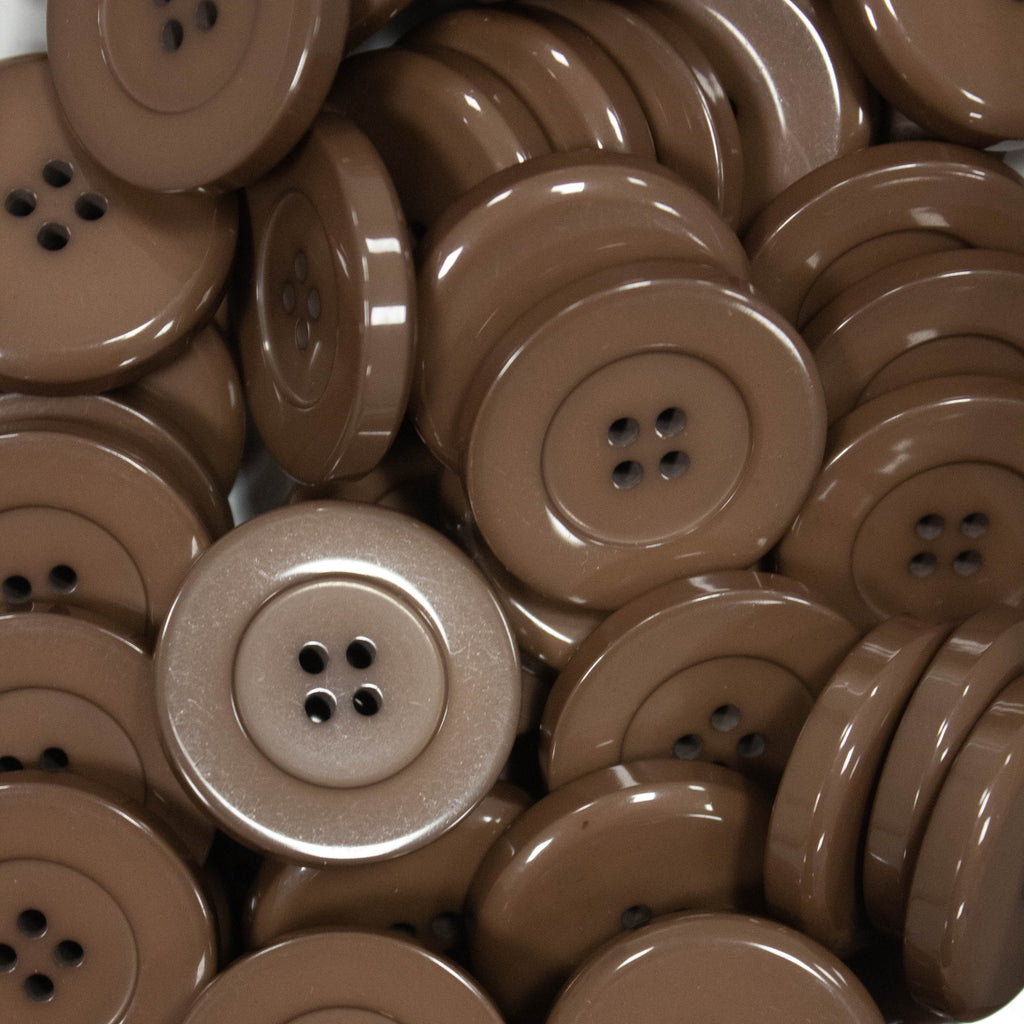 Brown 4-Hole Plastic Button Glossy 32mm