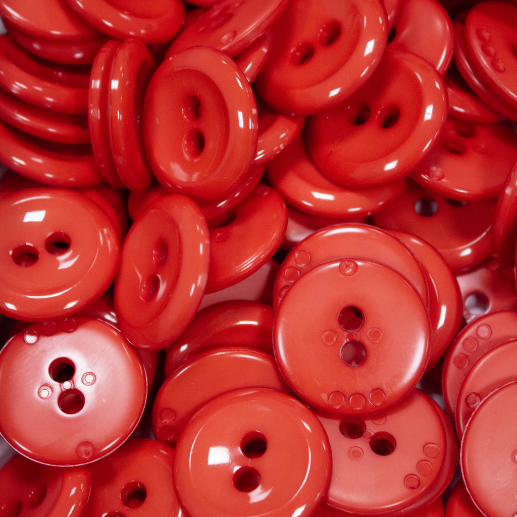 Red 2-Hole Plastic Button 28mm
