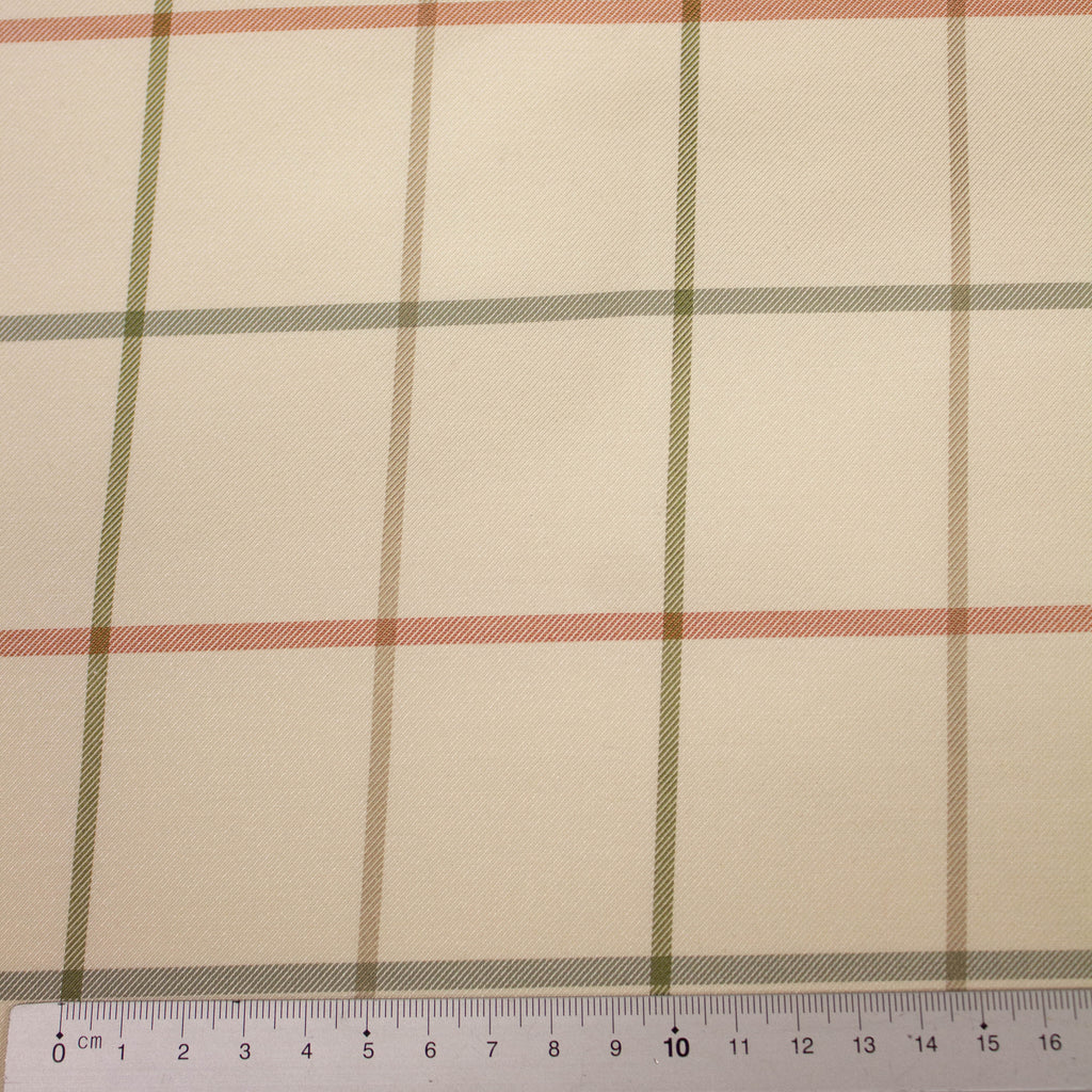 Beige Check Textile Beige Check PolyCotton Fabric | THE FABRIC SALES