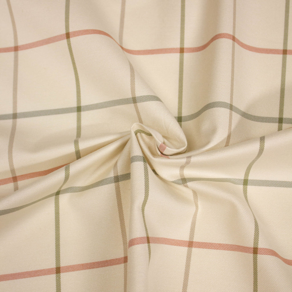 Beige Check Textile Beige Check PolyCotton Fabric | THE FABRIC SALES