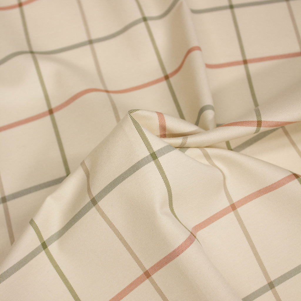 Beige Check Textile Beige Check PolyCotton Fabric | THE FABRIC SALES