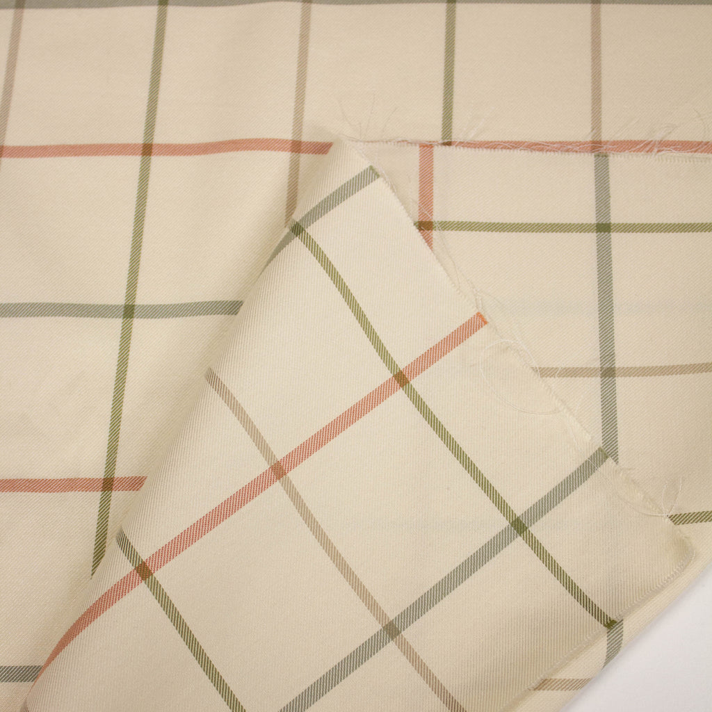 Beige Check Textile Beige Check PolyCotton Fabric | THE FABRIC SALES