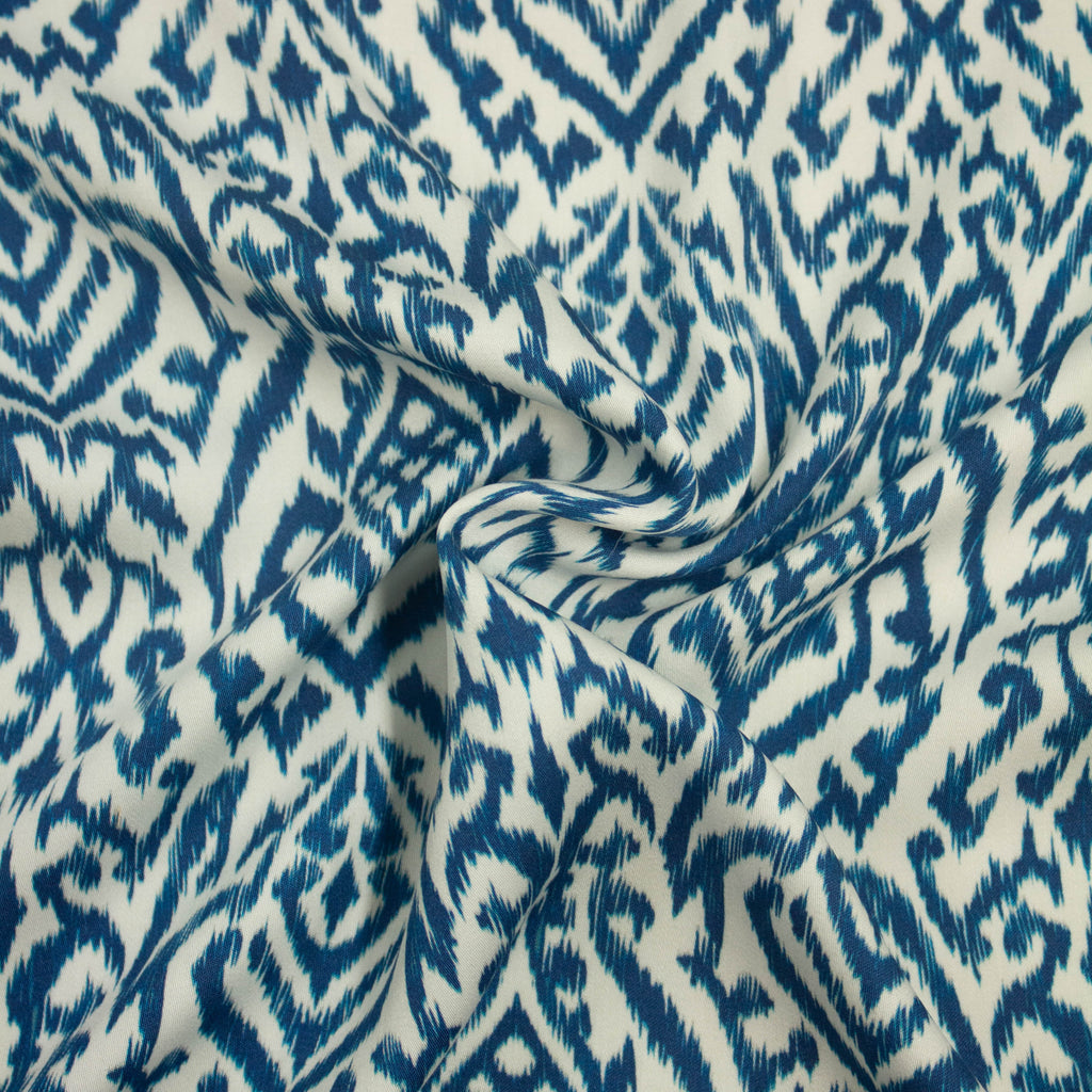 Andrey Blue Abstract Viscose | THE FABRIC SALES