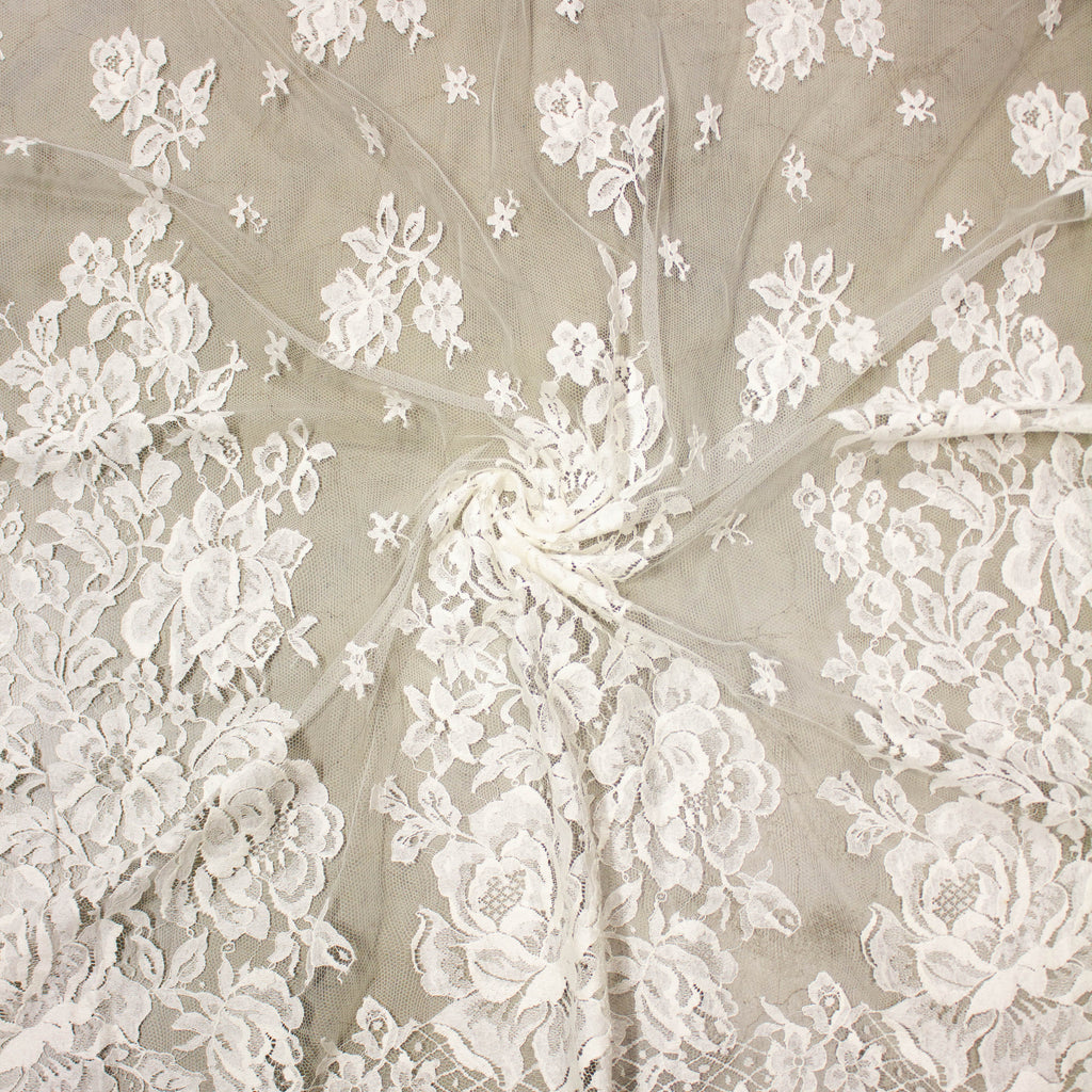 Off White Pattern Design Illas Off White Floral PolyCotton Lace | THE FABRIC SALES