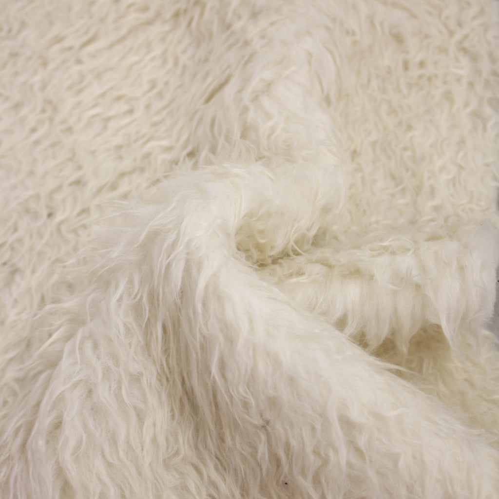 Stan Ivory Faux Fur | THE FABRIC SALES