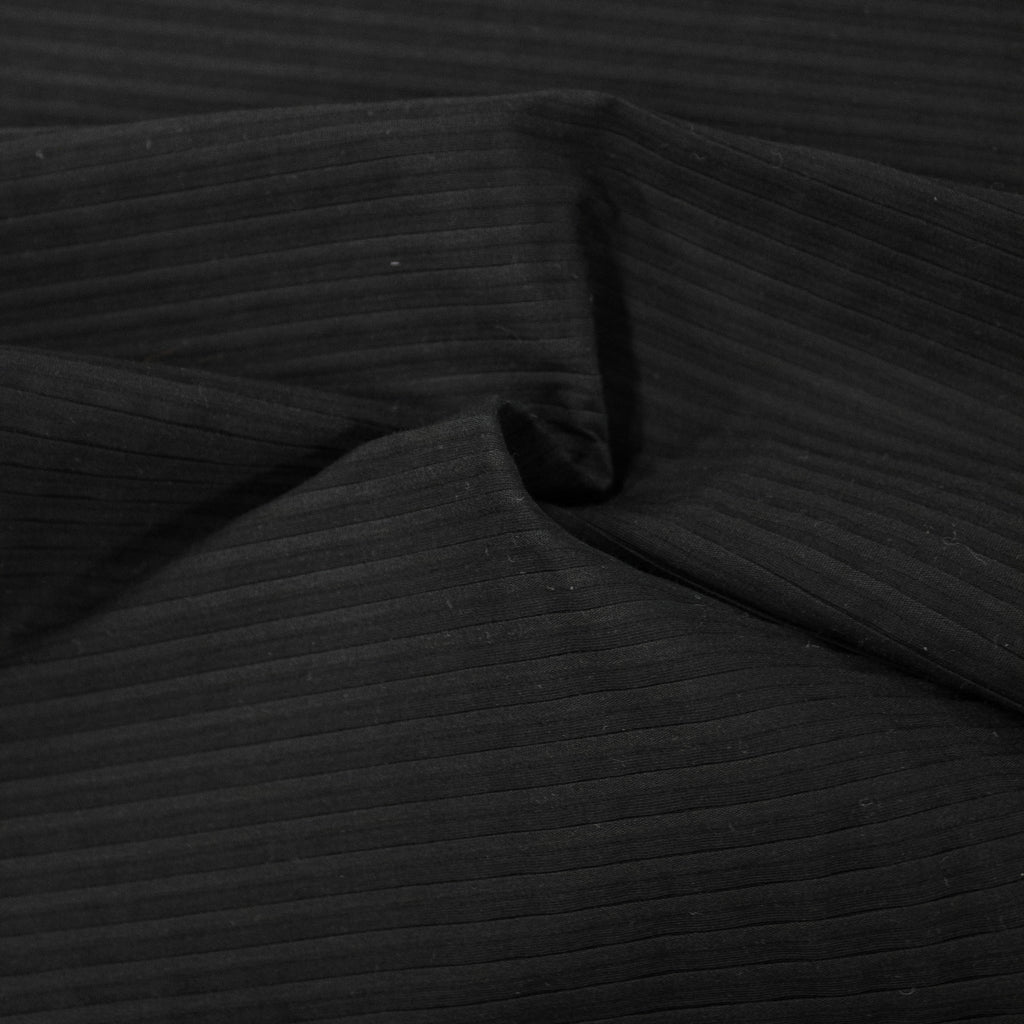 Black Rib Cotton Fabric | THE FABRIC SALES