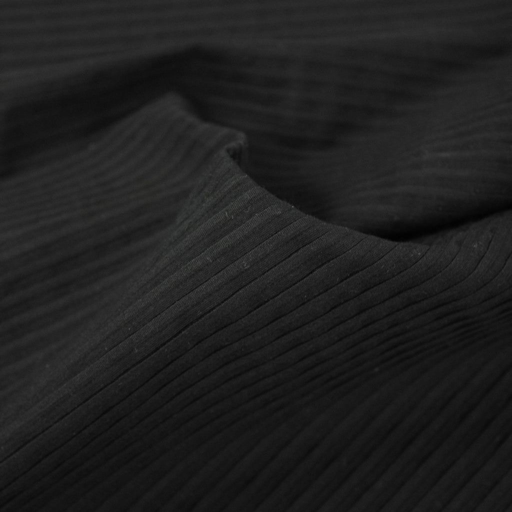 Black Rib Cotton Fabric | THE FABRIC SALES