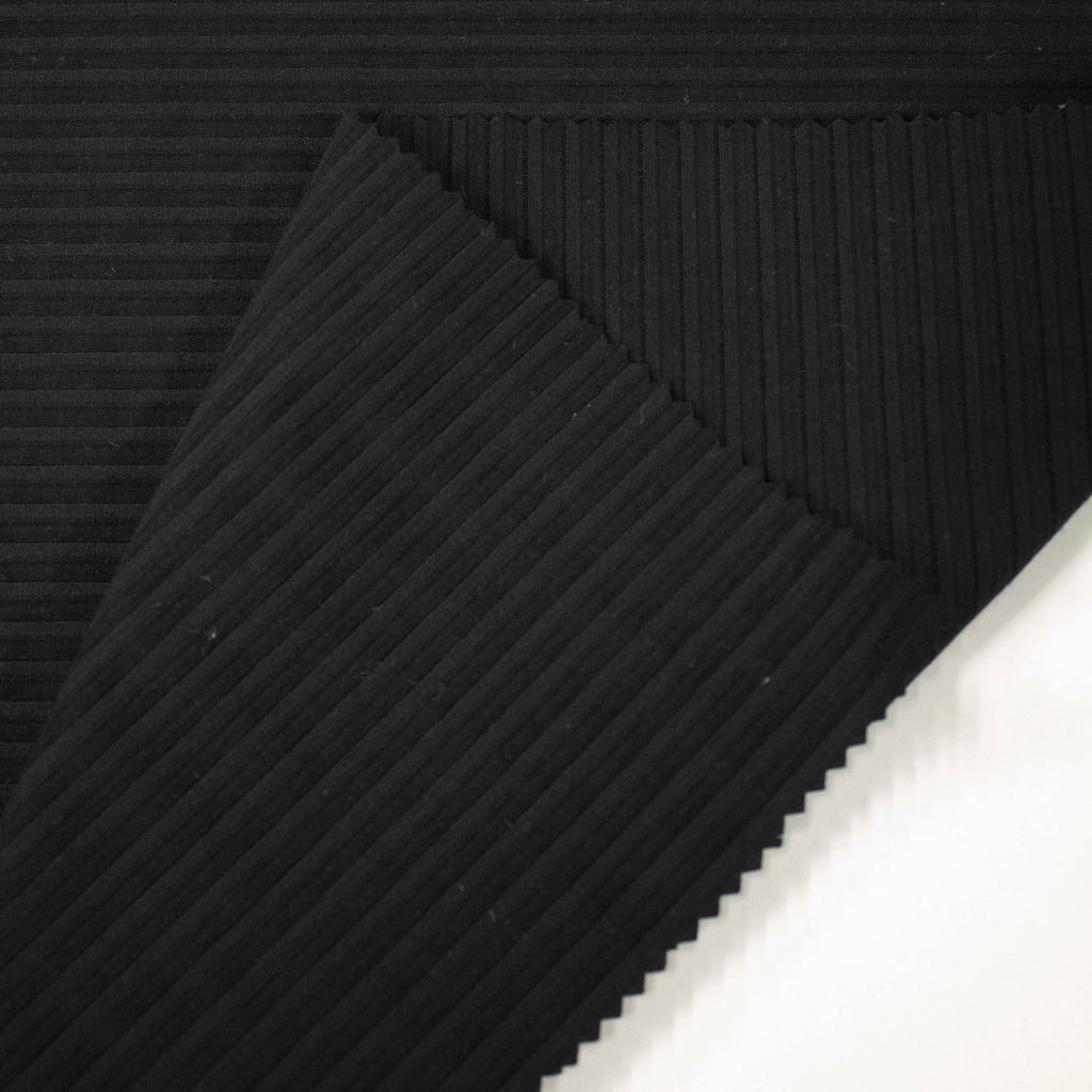 Black Rib Cotton Fabric | THE FABRIC SALES