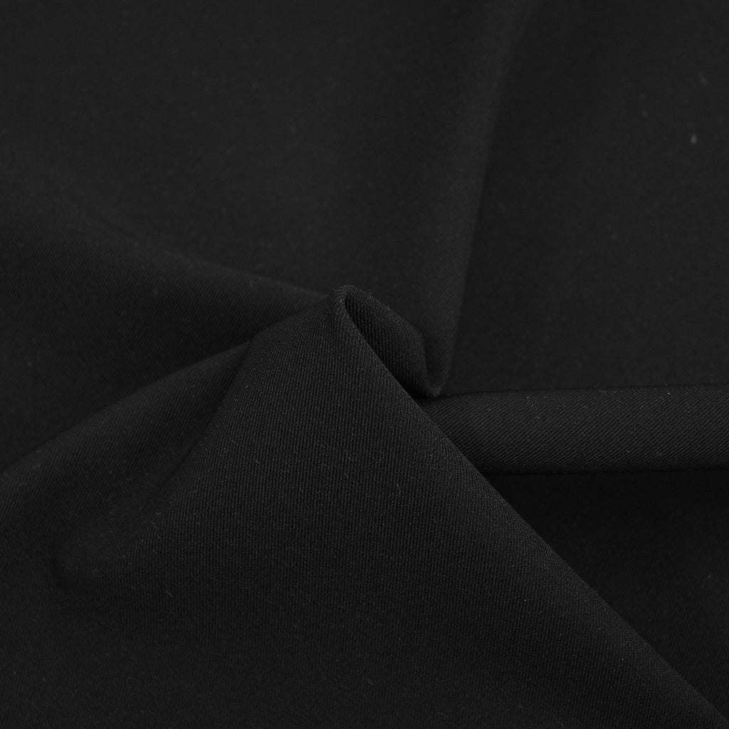 Ossy Black Polyester Twill Stretch