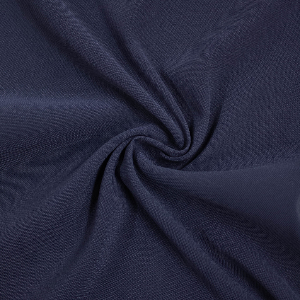Dana Dark Blue Polyester Twill Stretch Fabric | THE FABRIC SALES