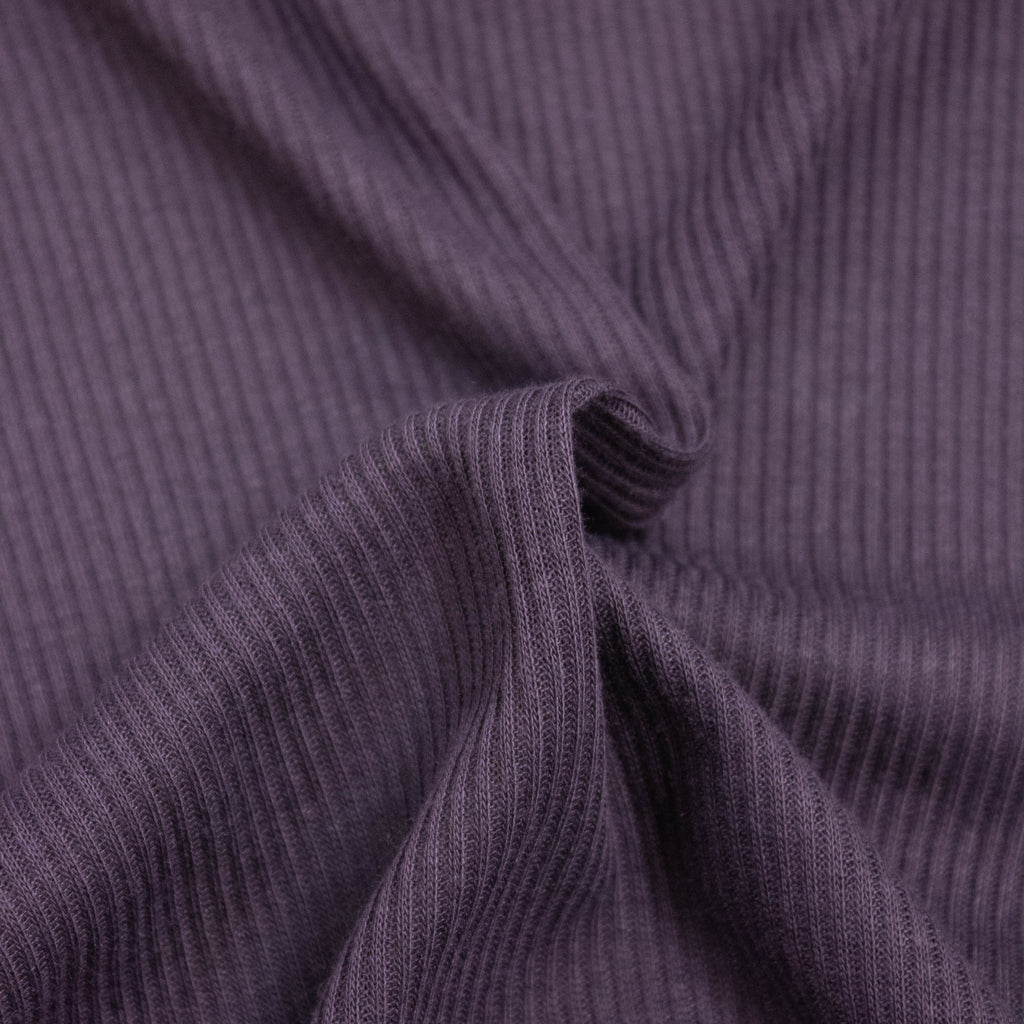 Lana Dusty Purple Rib Cotton Jersey SHOWROOM SAMPLE 34CM X 60CM