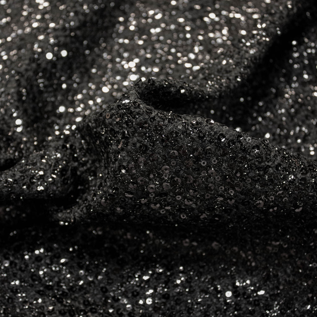 Black Sequin Tweed Fabric | THE FABRIC SALES