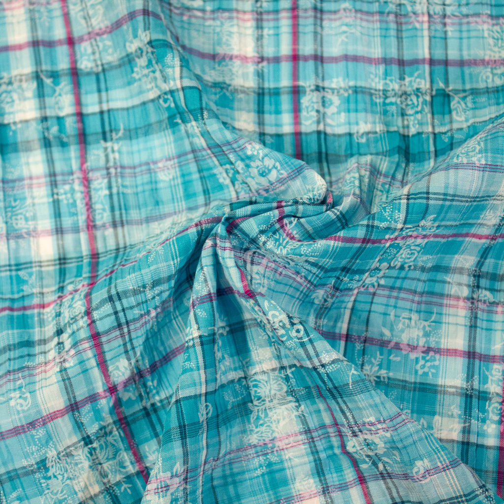 Turquoise Printed PolyCotton Fabric | THE FABRIC SALES