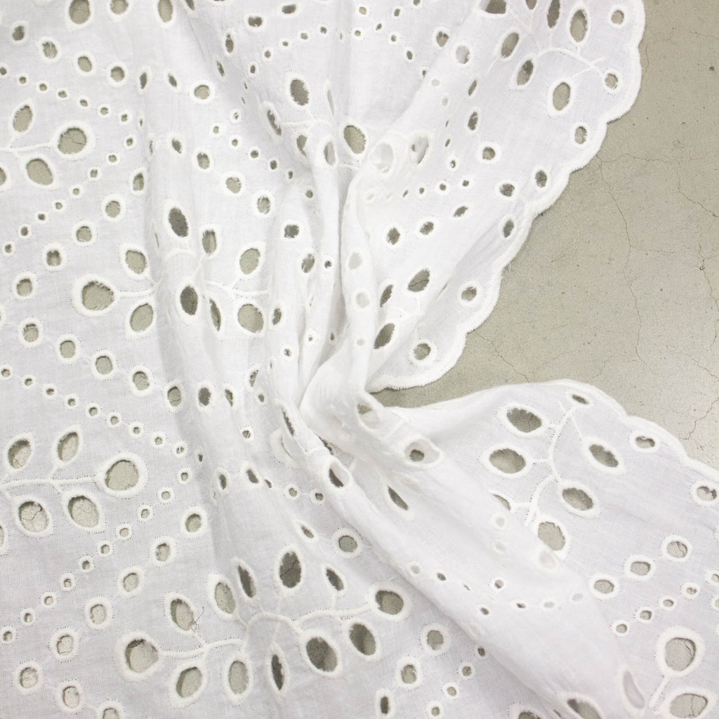 Embroidered Cotton Fabric Floral Off White | THE FABRIC SALES