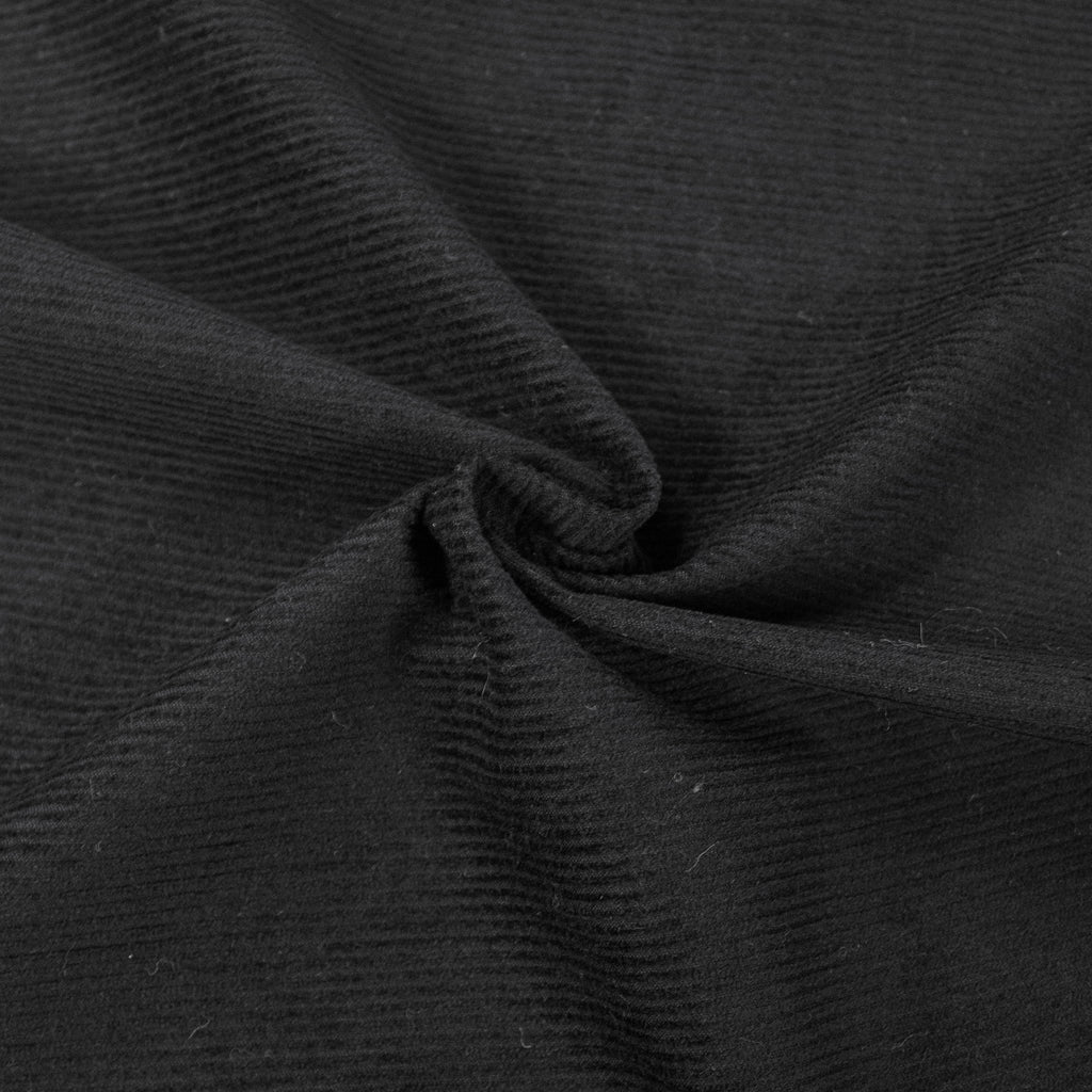 Black Ribbed Cotton Fabric | THE FABRIC SALES