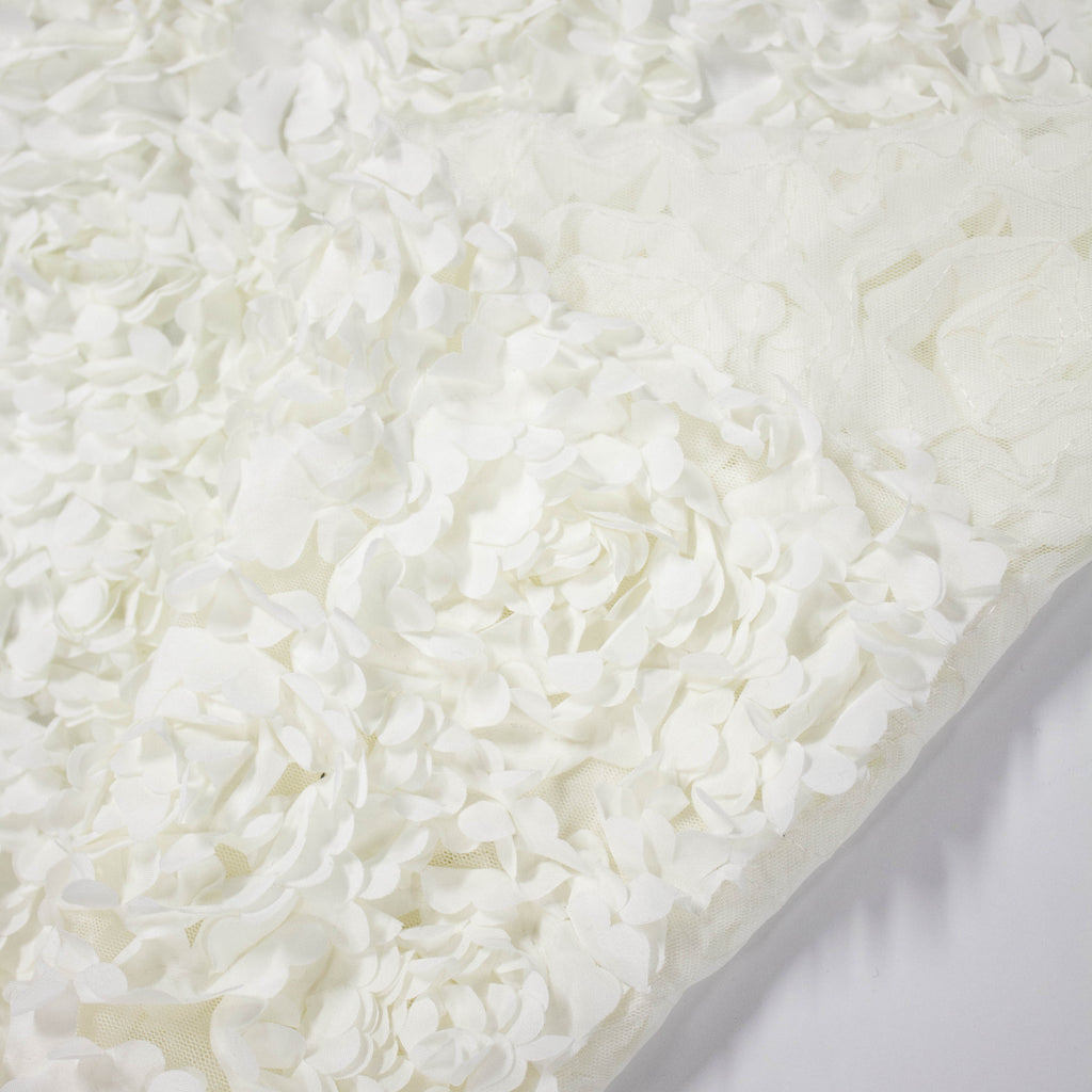 Remy Ivory Cut Out Floral Polyester Tule Fabric - SHOWROOM SAMPLE 34CM ...