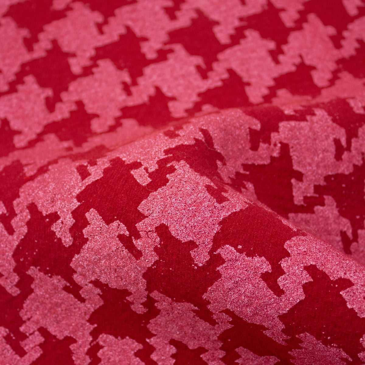 Woolx Rylan Rylan Red Pied de Poule Wool Double Face Fabric | THE FABRIC SALES