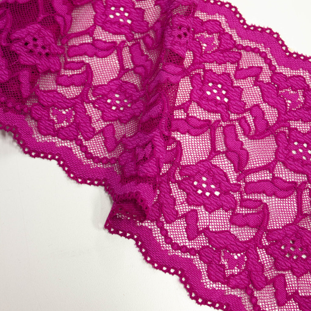 Sunshine Raspberry Laces Faube Raspberry Purple Floral Lace Trim 16cm | THE FABRIC SALES