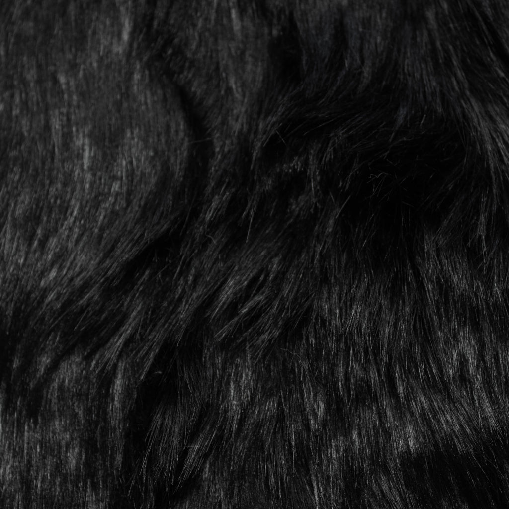 Faux Fur Fabric | Black | Deadstock fabric | THE FABRIC SALES