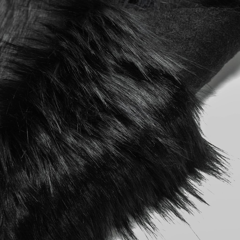 Faux Fur Fabric Black Deadstock fabric THE FABRIC SALES