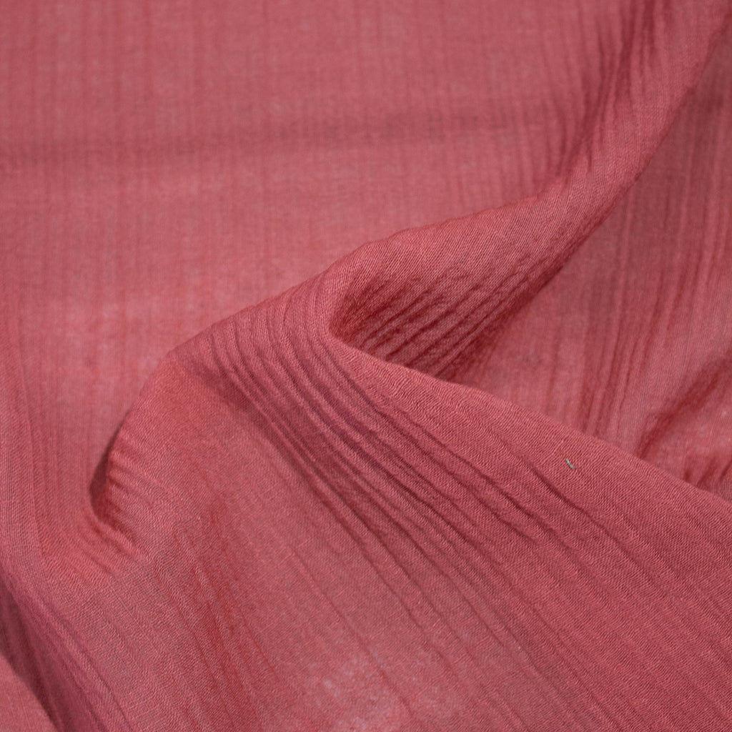 Fabric Raspberry Compound Wool Wrinkled Fabric | Raspberry Red | Deadstock Fabric | THE FABRIC SALES