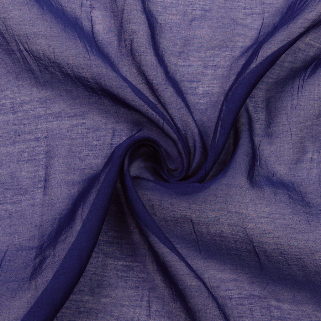 Pauric Blue Voile Cotton Silk Blend