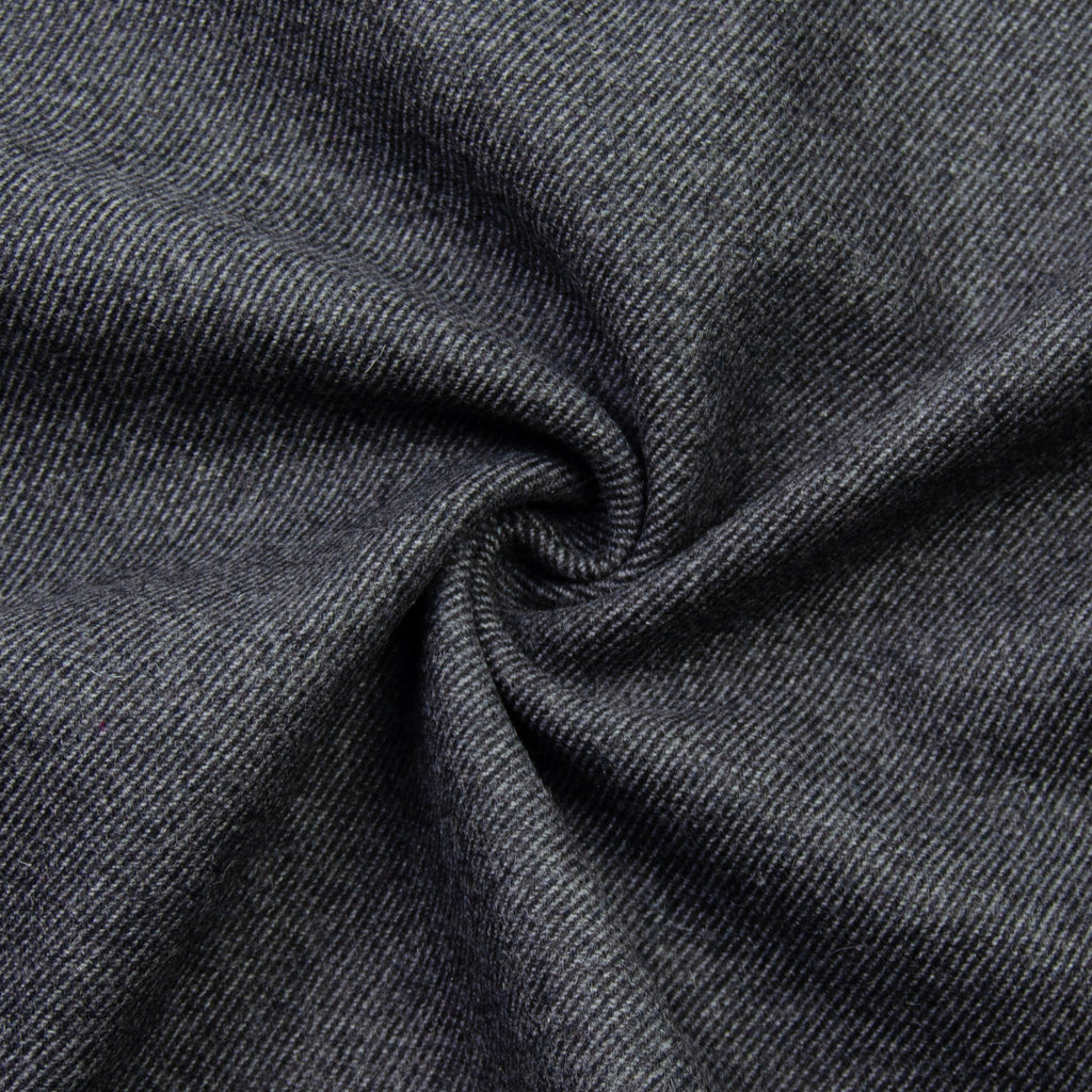 Valene Dark Grey Twill Wool Blend SHOWROOM SAMPLE 34CM X 60CM