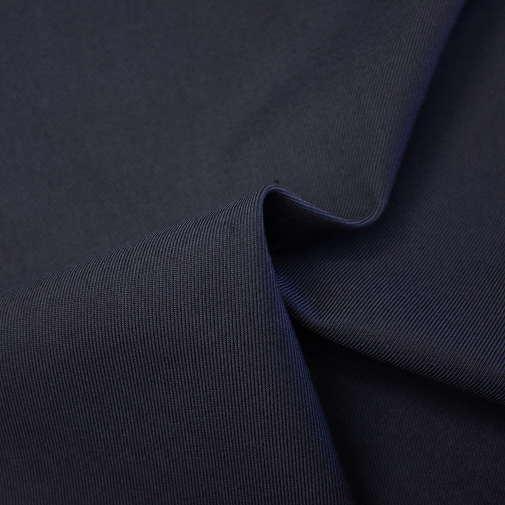 Laris Dark Blue Cotton & Virgin Wool Blend Twill